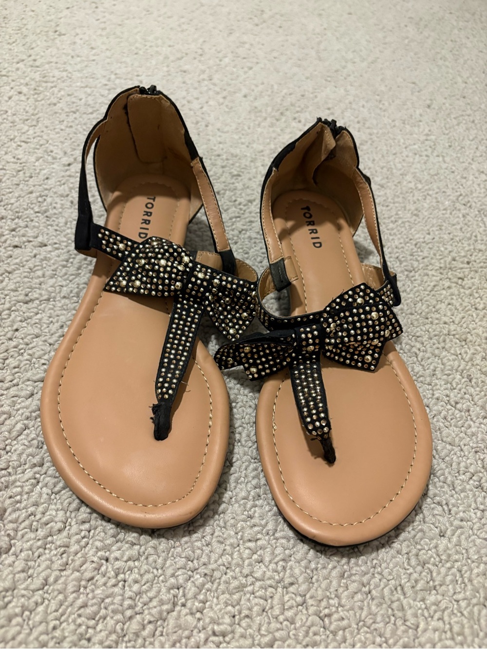 Torrid Black Bow Sandals Size 8W